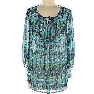Sheer Express 3/4 Sleeve Blouse Size M